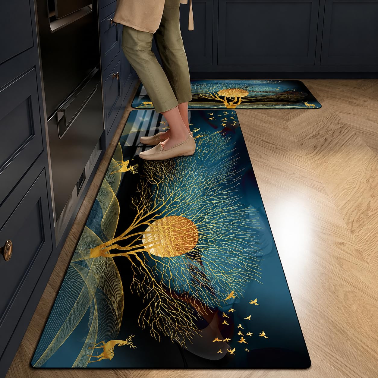 proxin 2Pcs Washable Kitchen Mat Sets,Anti Fatigue Kitchen Rugs Runner Non Slip,Water Absorbent Kitchen Floor Mat for Laundry, Bedroom discount deal