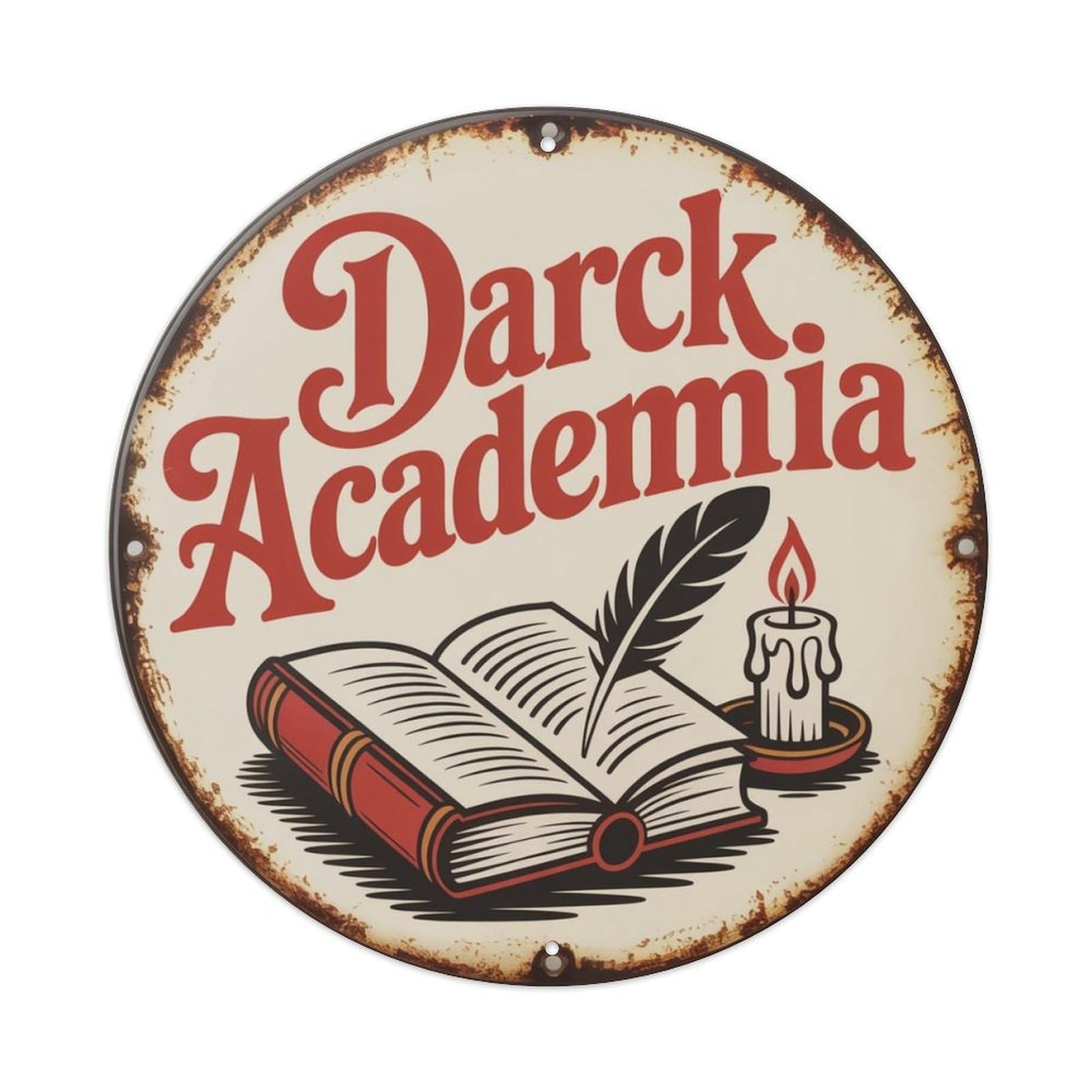 Dark Academia Metal Tin Sign Plaque