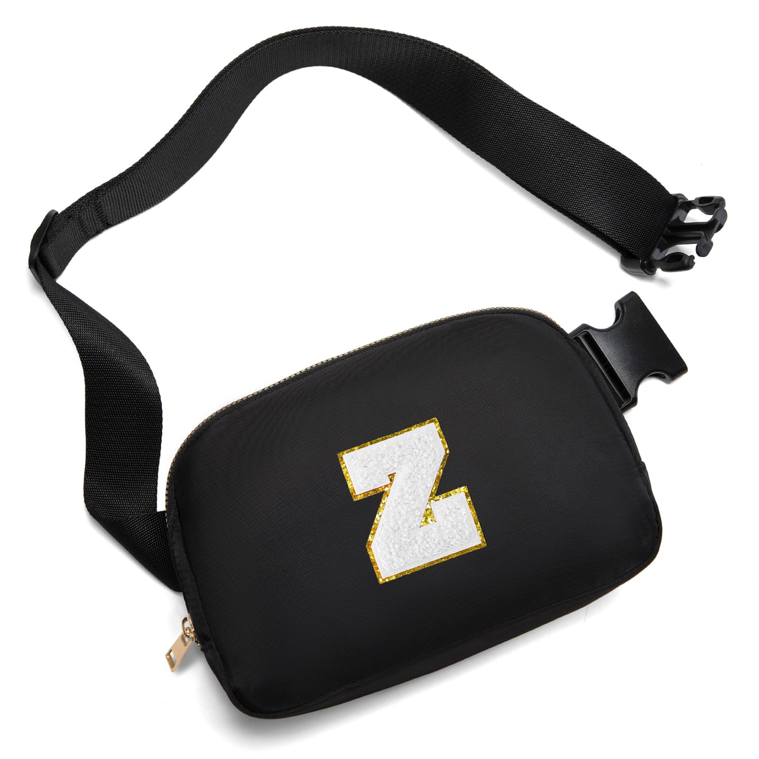 Gitus Birthday Gifts for 8 9 10 11 12 13 Year Old Girls Personalized Fanny Pack Crossbody Bags with Initial Letter Patch Belt Bag for Teen Girls Cute Trendy Stuff Travel Essentials (Black-Z)