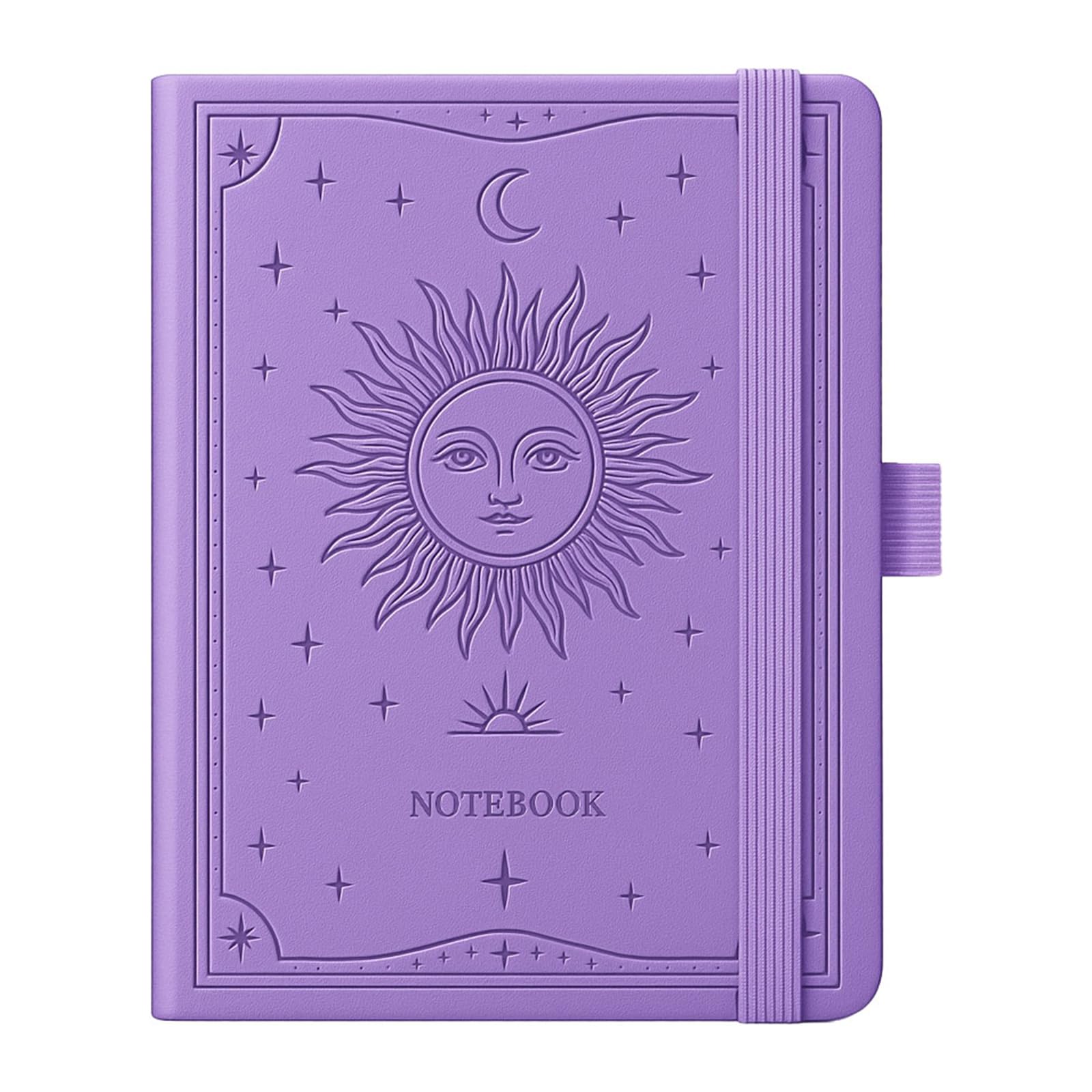 A5 Notebook, Hardcover Leather Journal with 300 Pages for Women Men,100gsm Thick Paper, College Ruled Writing Journal Notebook for Business Travel Office School Work Writing,14.5 x 21cm (Purple)
