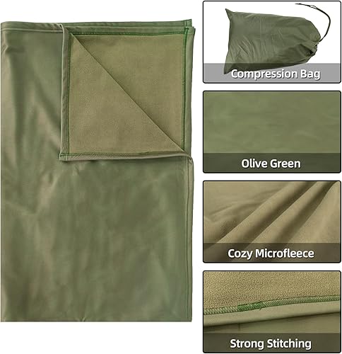 Vista 112 de LOOGU Manta de camuflaje con aislamiento impermeable para acampar al aire libre, senderismo, caza, supervivencia, mochilero, picnic Alpha Green