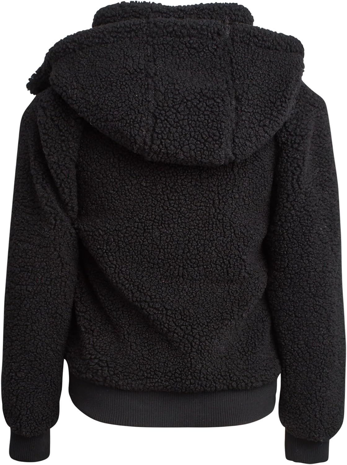 URBAN REPUBLIC Girls Sherpa Jacket - Cozy Satin Lined Outerwear Jacket - Zip Up Hooded Jackets for Girls with Snug Collar