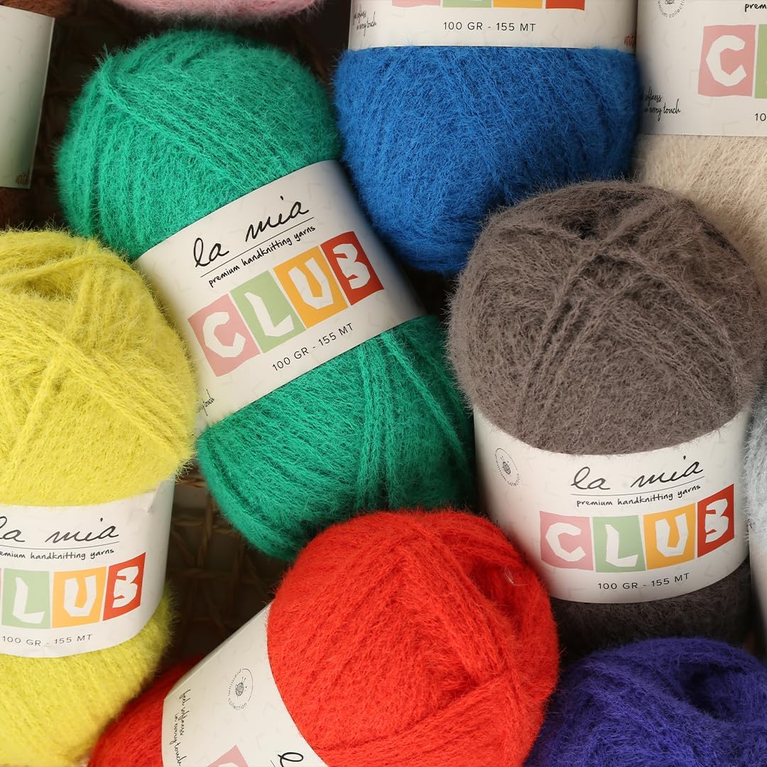 La Mia Club 3 Skein Yarn,%100 Exclusive Polyamide, 3.5 Oz (100 g) / 169.5 Yrds (155 m), Blue - 612