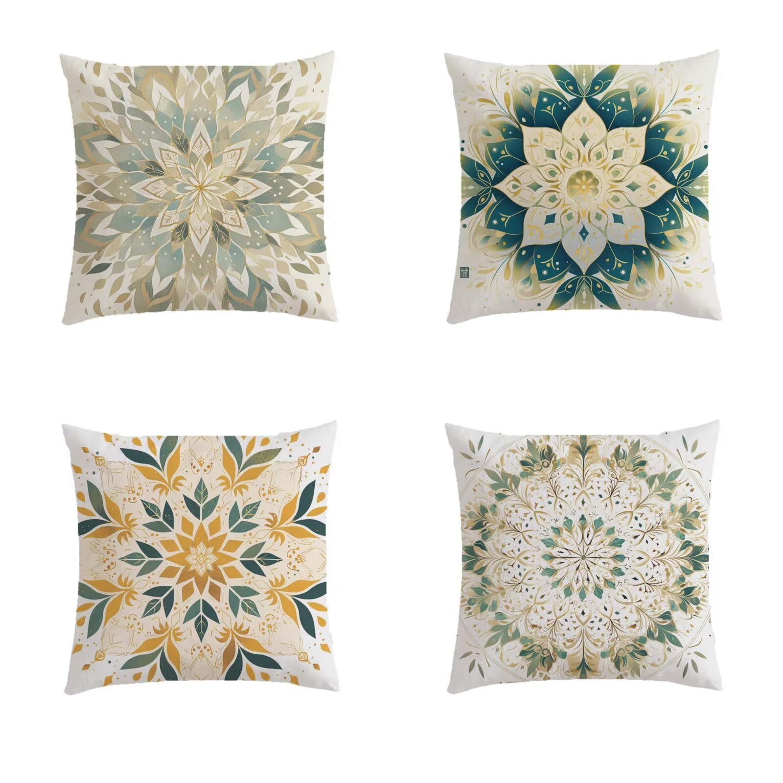 Purple gifts lot de 4 housses de coussin mandala pour offrir
