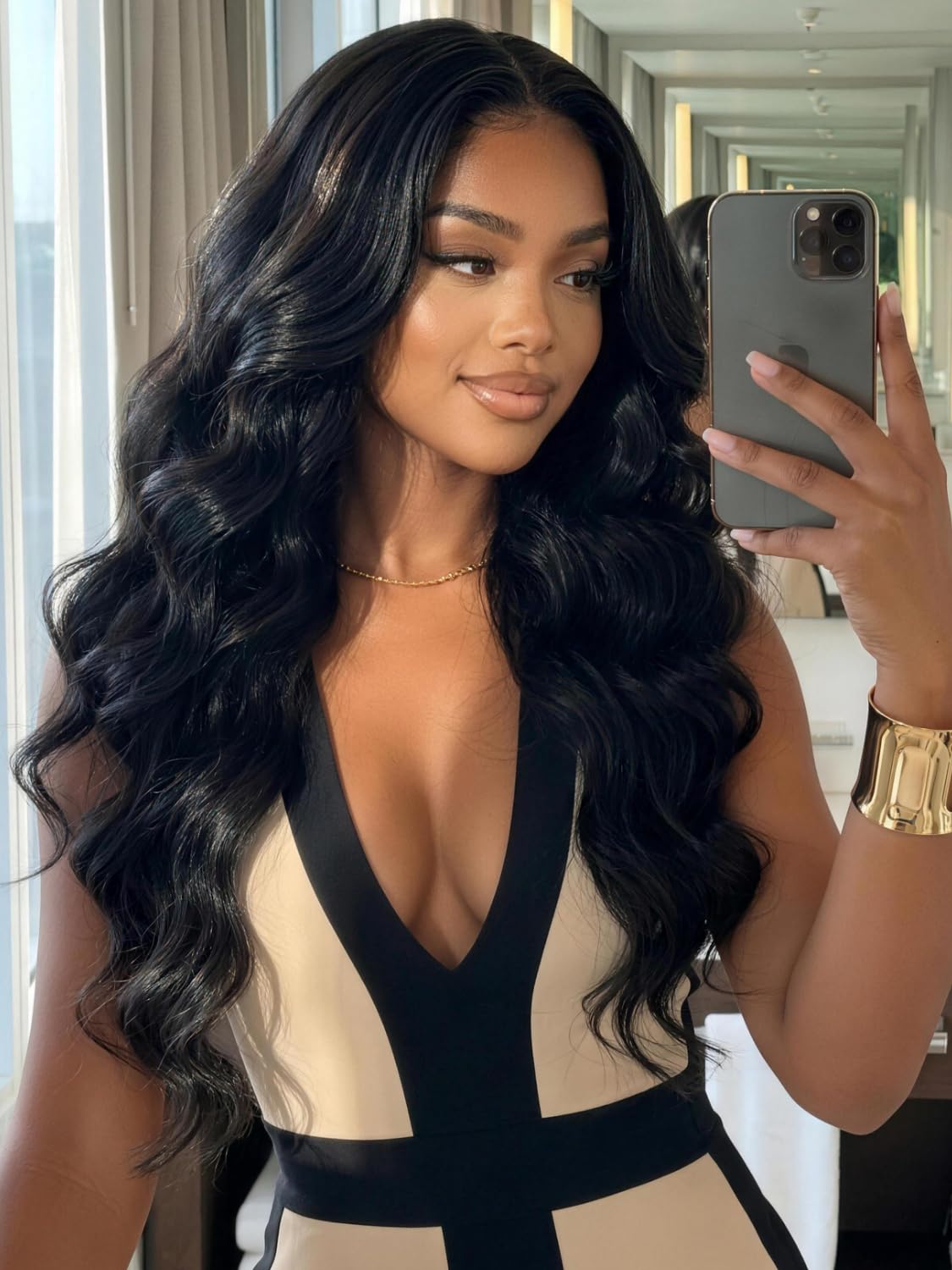 KLAIYI Wear And Go Glueless Wig Bye Bye Knots 13x4Precut Lace Front Wigs Human Hair Loose Body Wave Wig Pre Bleached Pre Everything Pre Plucked with Baby Hair 3
