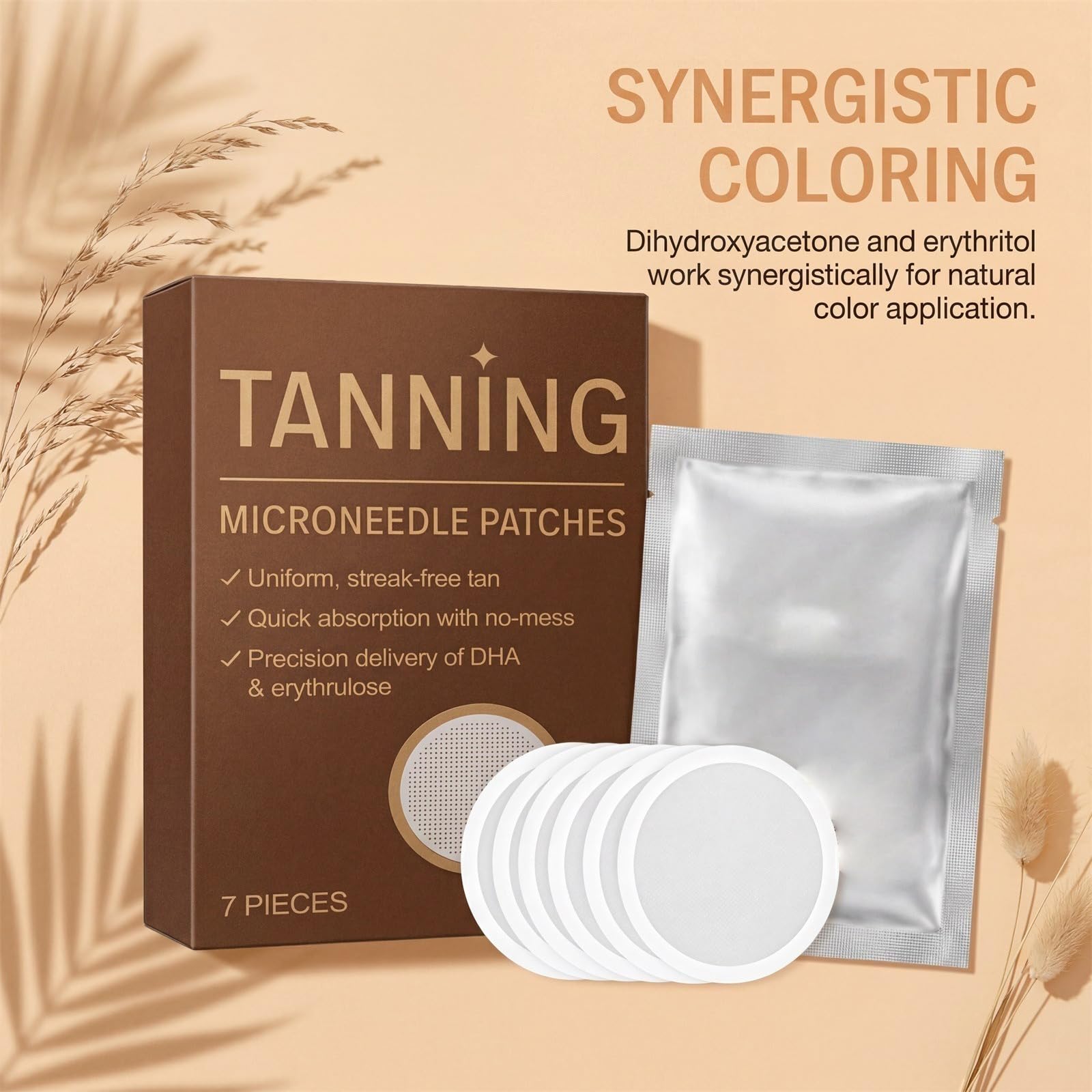 Patch autoabbronzanti a micro aghi Sun Free Glow Tanning Patch Unisex, formula idratante, abbronzatura naturale, uniforme senza tinta, arancione, adatta a tutti i tipi di pelle Sun Free Glow Patch