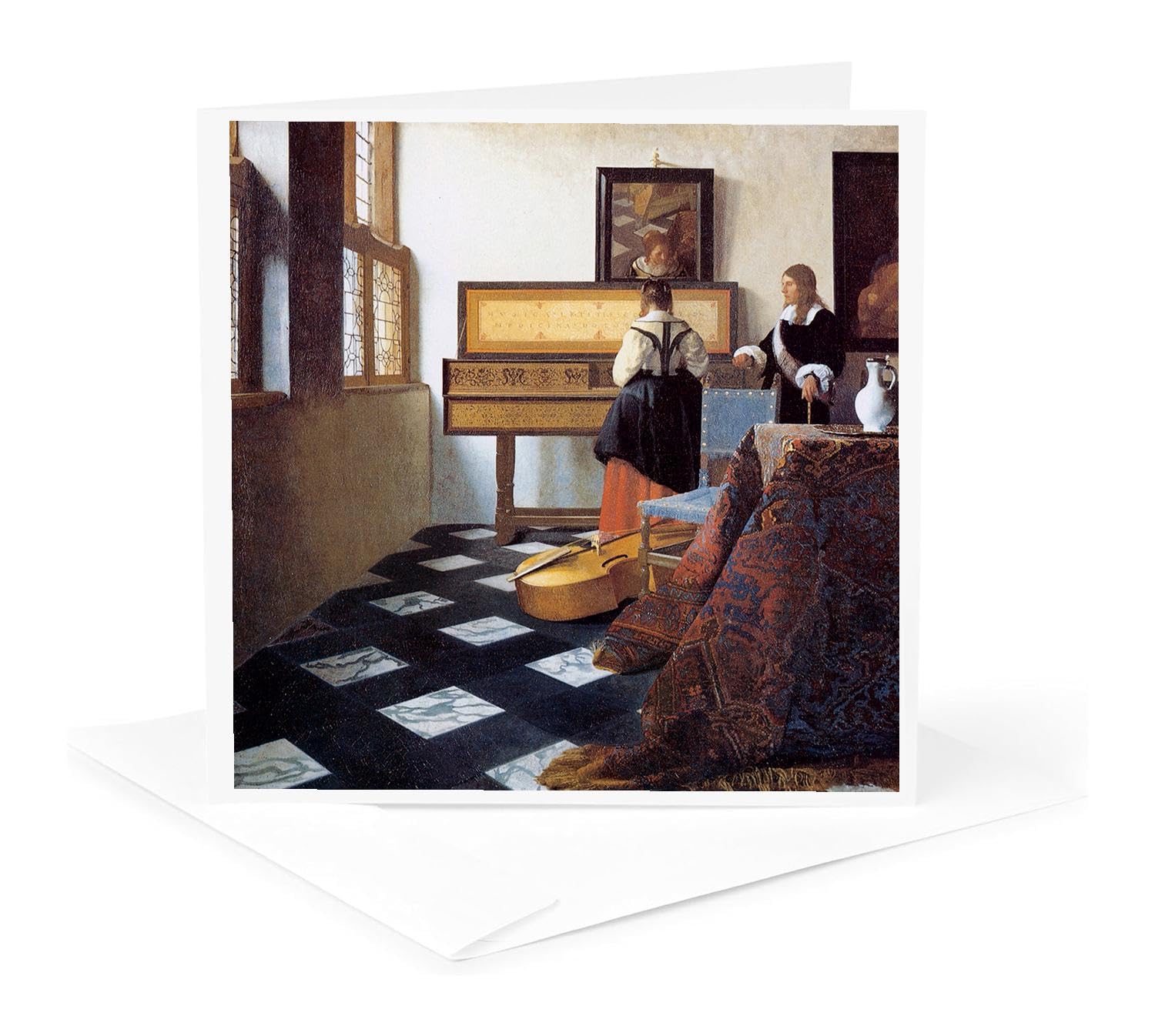 Amazon.com : 3dRose The Music Lesson, c. 1662 by Johannes Vermeer