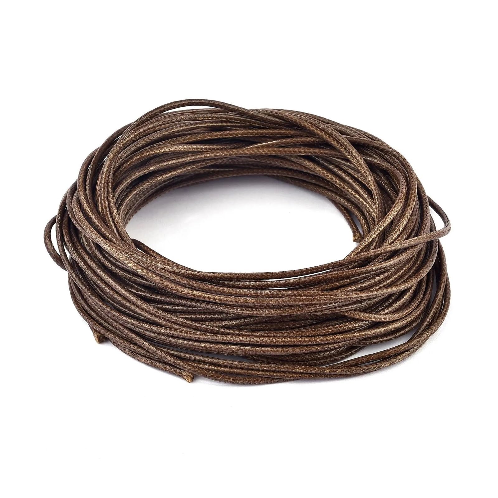 Genuine Round Leather String Cord, Cowhide Leather Rope 1-3mm Multicolor 5m(Light Coffee,1.5mm)