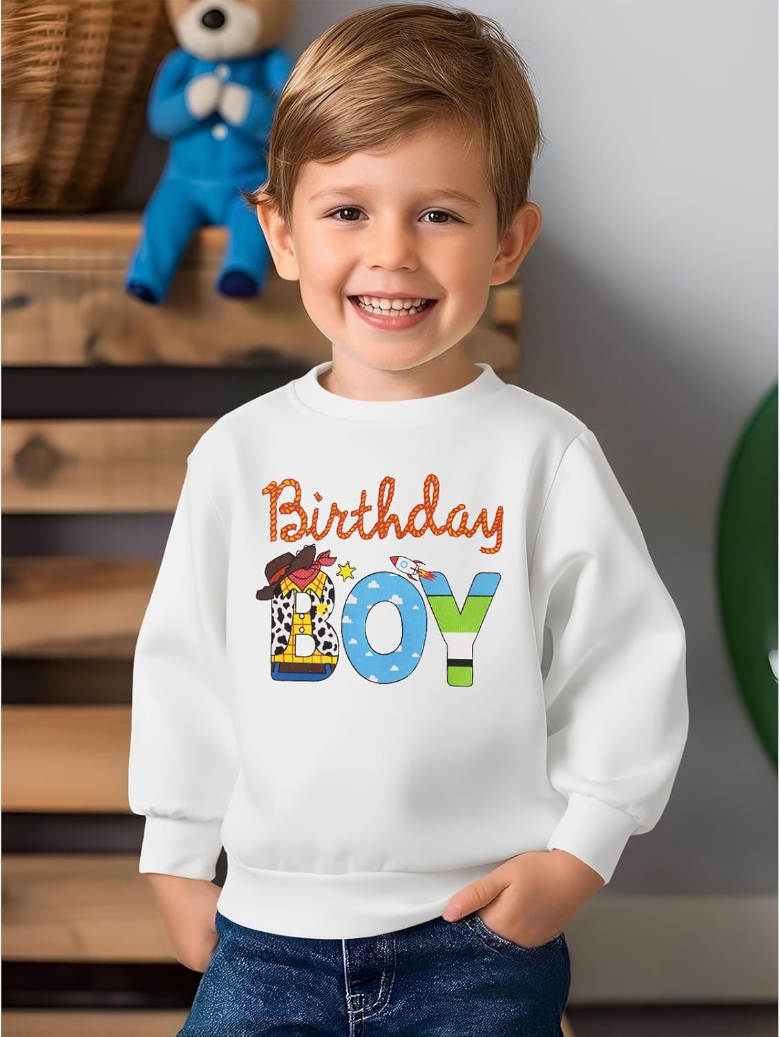 KEKEMI Birthday Boy Sweatshirt Toddler Boys 1st 2nd 3rd 4th 5th 6th Birthday Outfit Cartoon Graphic B-Day Party Pullover Tops - Image 4