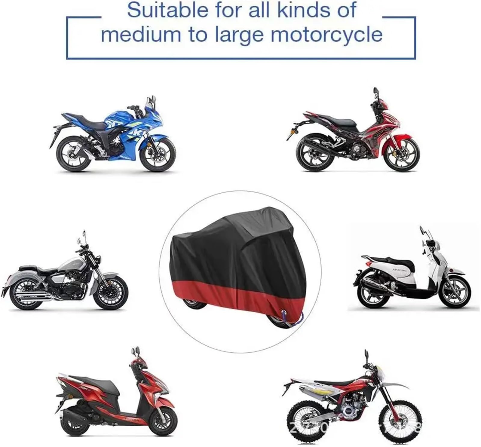 Cubre Moto Impermeable Cubierta de Motocicleta Impermeable a Prueba de Polvo protección UV Scooter 190T Cubierta de Tela Resistente al Desgaste(Orange,3XL for 2201-2300mm)