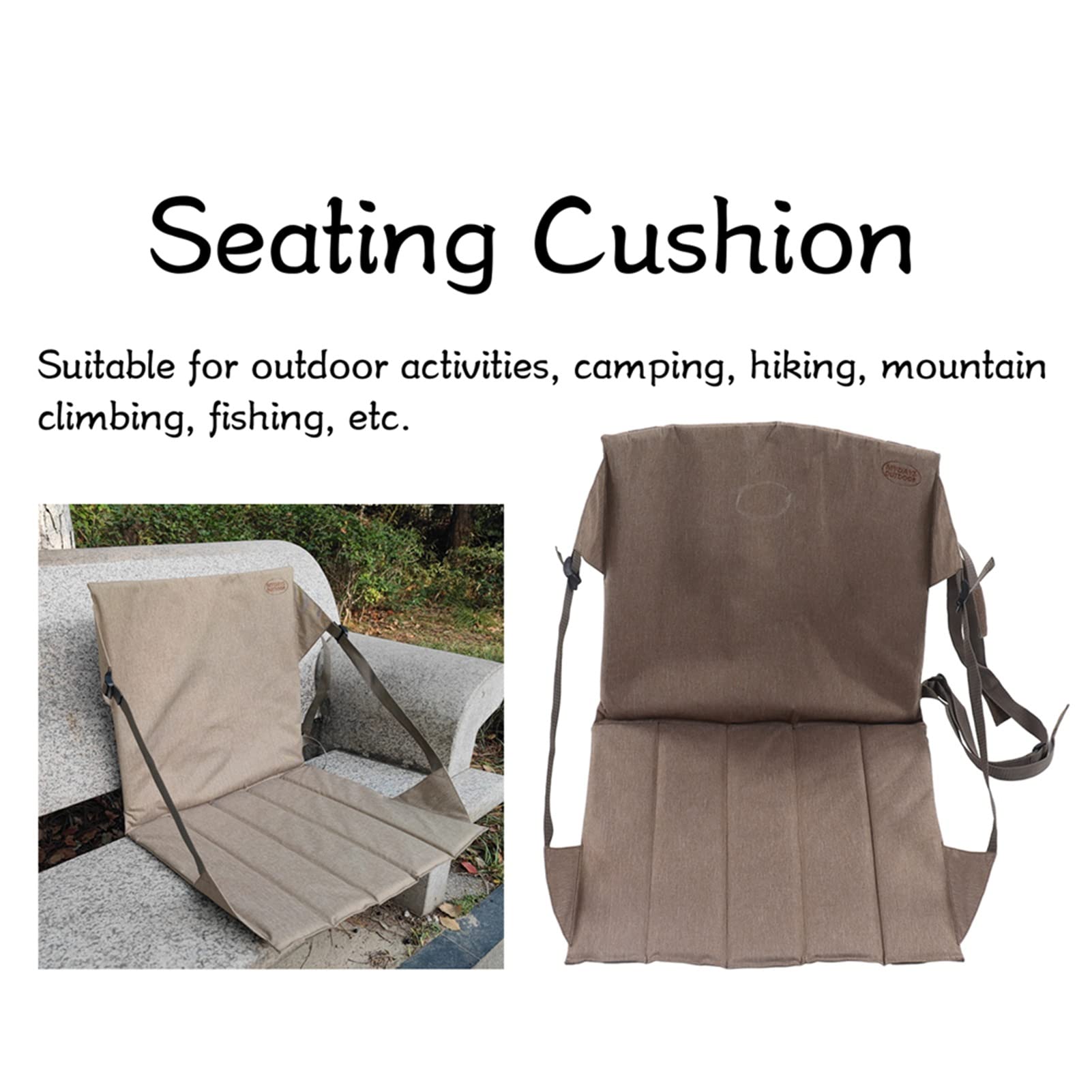 Coussin De Siège Pliable Avec Dossier – Toile Oxford 600D, 78x40x2cm, Pour Tribunes, Kayak, Plage, Extérieur