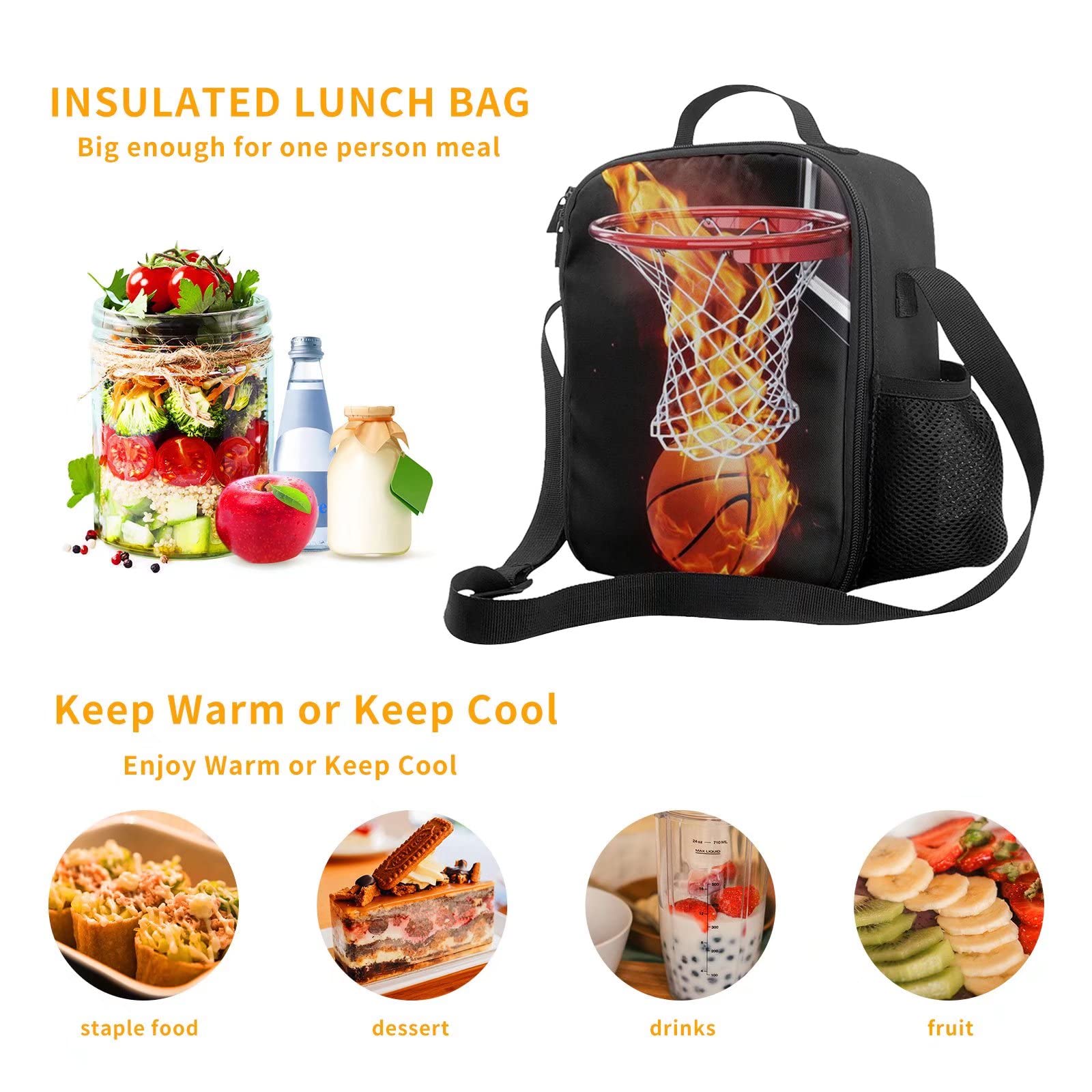 Sport Bälle Lunchtasche Für Schule & Sport – Wasserdichte Kühltasche Für Essen, Mit Sportmotiven