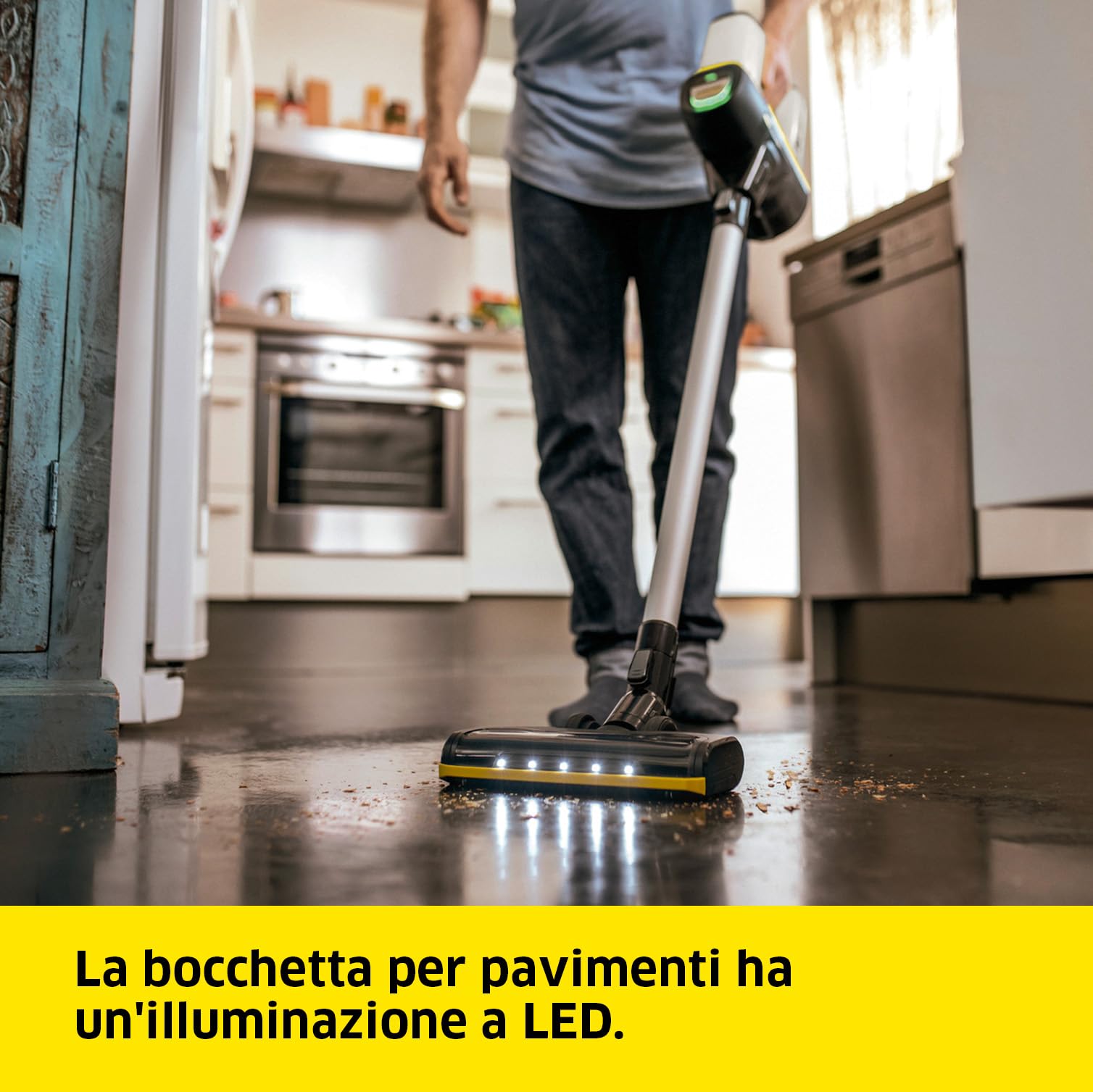 KÄRCHER Aspirapolvere senza fili VC 6 Cordless ourFamily, 2 livelli di aspirazione, 50 minuti di autonomia, peso: 2,8 kg, batteria da 25,2 V, supporto a parete con funzione di ricarica