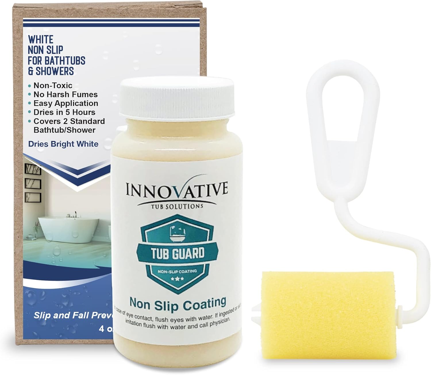 Tub Guard Anti Slip White Bathtub & Shower Grip Textured