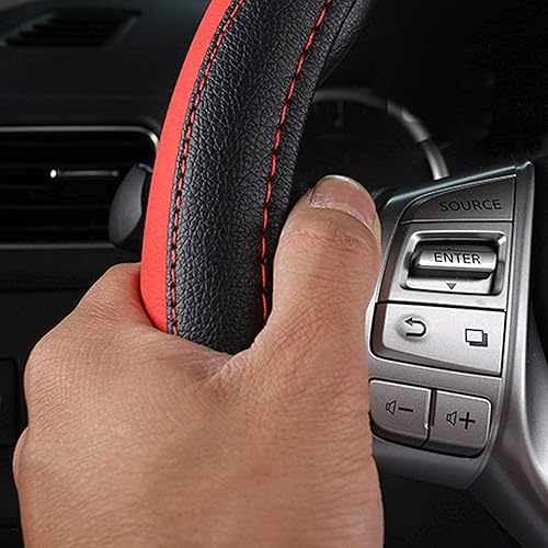 Miniatura 51 de Funda de cuero para volante de auto, protector antideslizante para volante de auto de cuero de microfibra transpirable, ajuste universal para la Gris