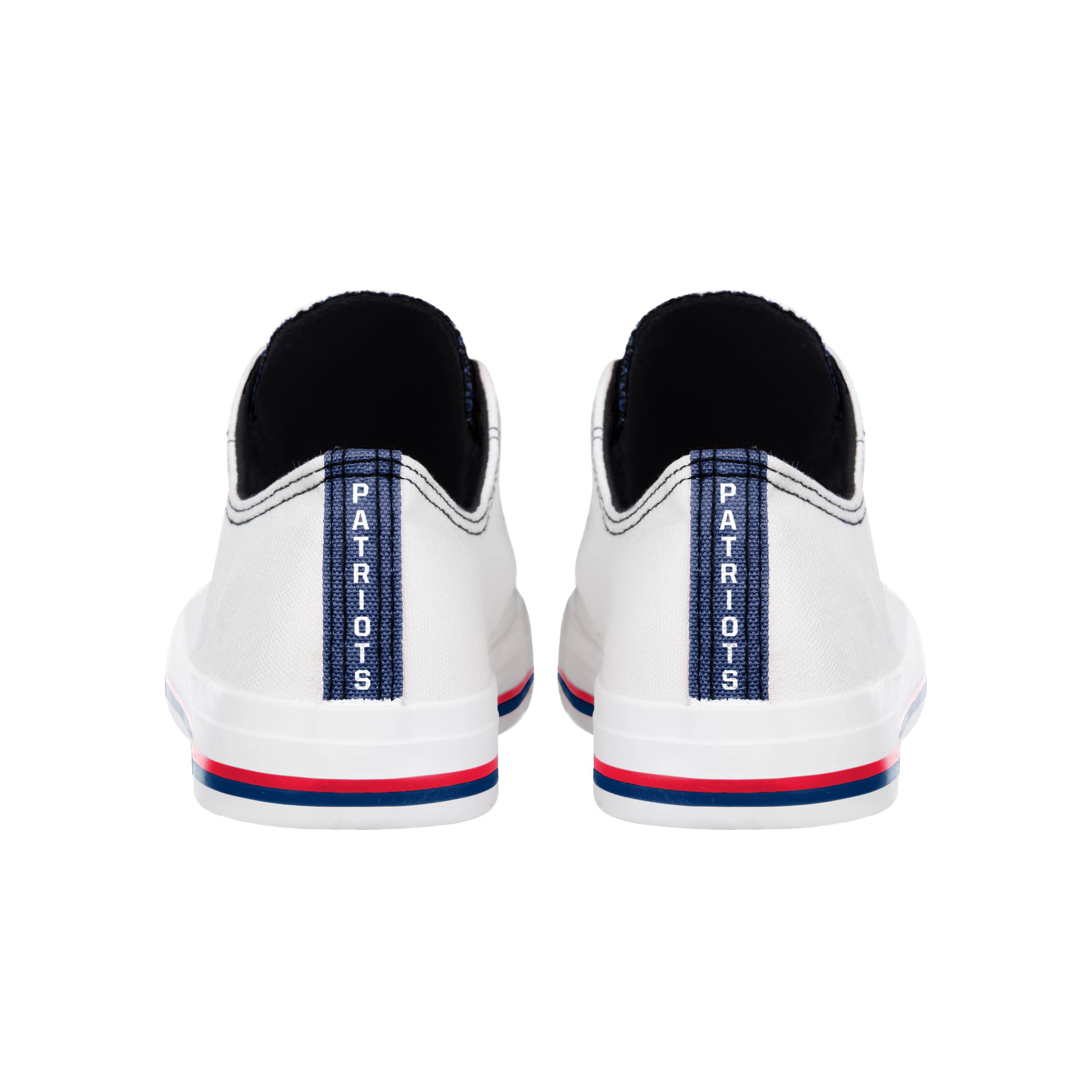 FOCO New England Patriots NFL Mens Low Top White Canvas Shoes - 10/L