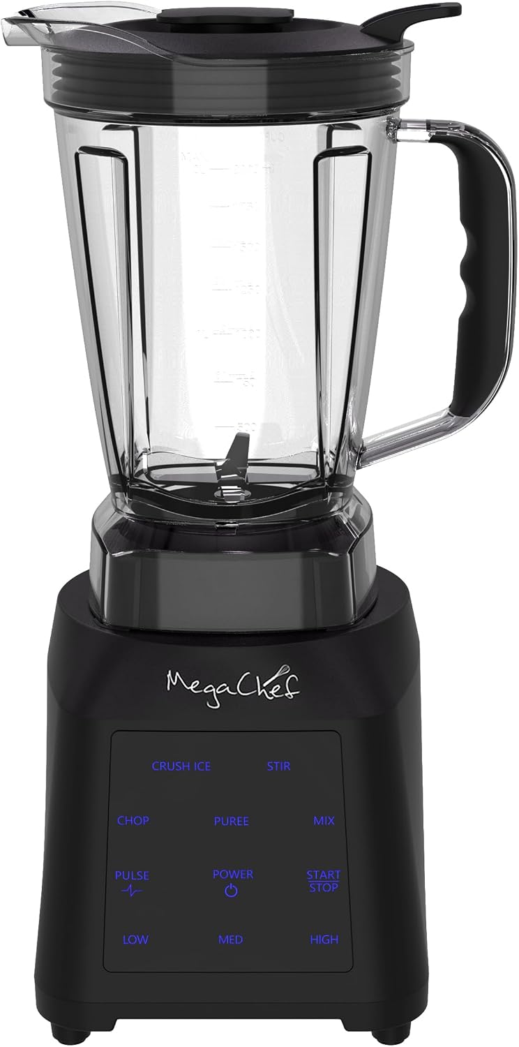MegaChef 8 Cup 1400W Digital Blender with 5 Cup Food Processor and Two 24 Ounce On-The-Go Cup Combo Set