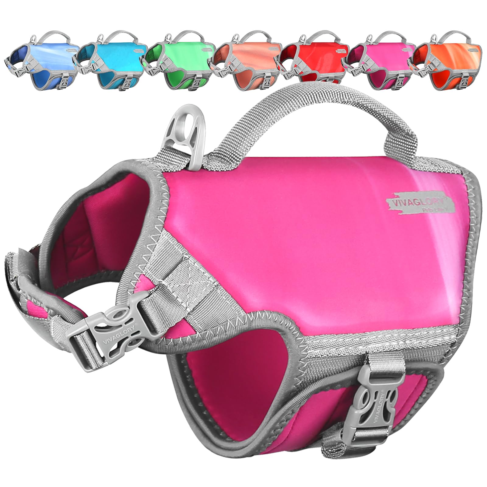 VIVAGLORY Hunde Schwimmweste Neoprene Hundeschwimmweste | Verstellbar & Auftrieb for Hunde, Schwimmweste Hundeweste Schwimmen Rettungswesten zum Schwimmen