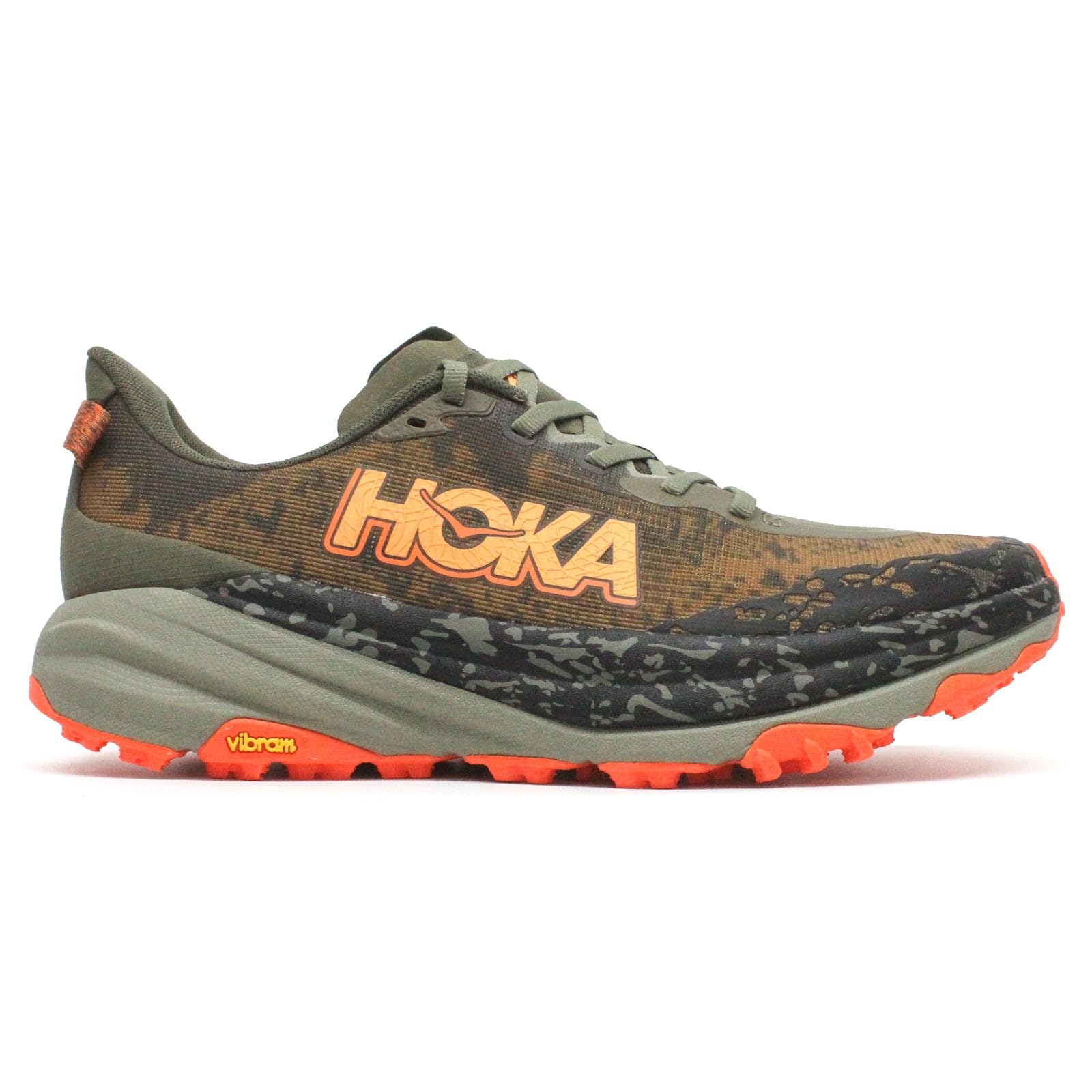 Hoka Men's Speedgoat 6 Sneaker, Antique Olive/Squash, 11.5