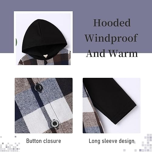 Miniatura 3 de Fuermos Conjunto para niño pequeño - Sudadera y pantalones a cuadros con capucha - Ropa de otoño