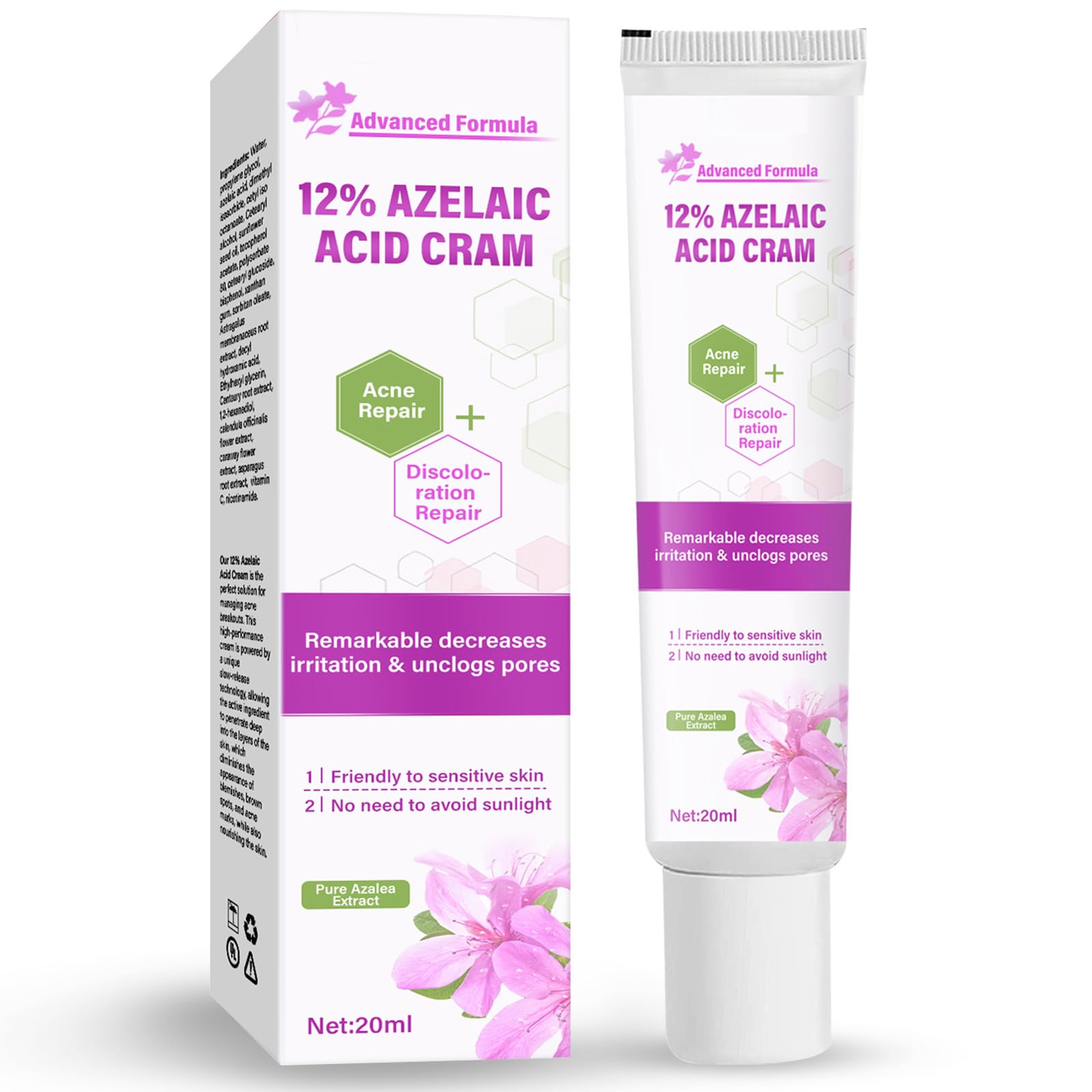 Siero Al 12% Di Acido Azelaico, Combatte Acne E Brufoli, Brufoli Invisibili, Libera I Pori, Riduce Significativamente L'Irritazione, Siero Antiacne Per La Pelle, 1 Oz