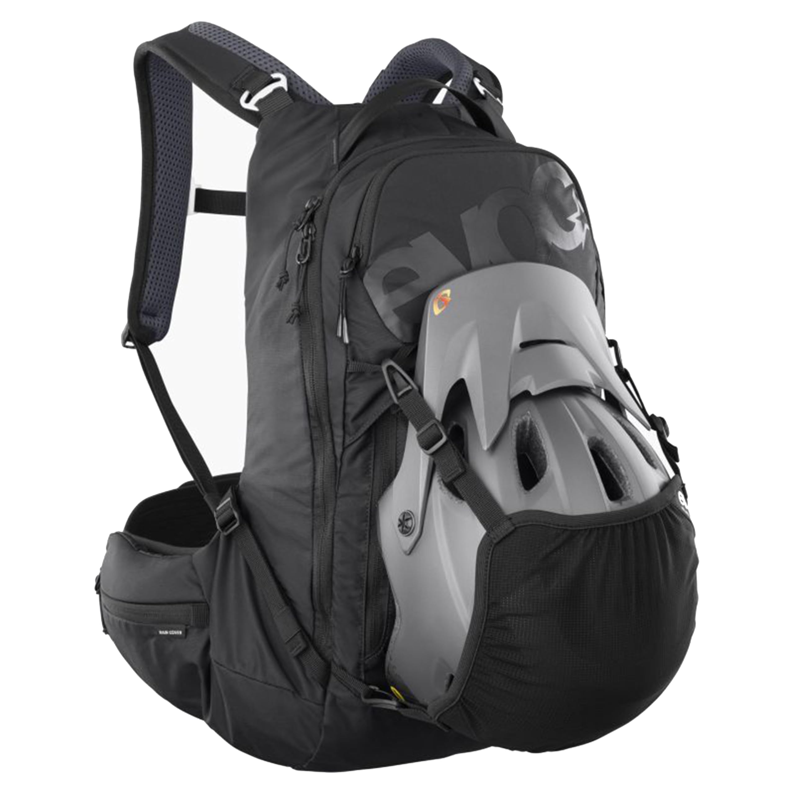 EVOC TRAIL PRO BLACKLINE 16 Sac à dos de protection (sac à dos léger avec protection dorsale, compartiment pour poche à eau inclus, ajustement optimal, L/XL), Noir