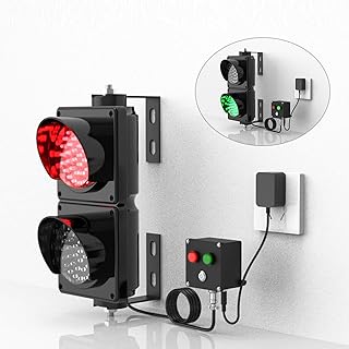 Luz de señal de tráfico con Interruptor de Control, luz de Parada de tráfico Plug & Play, luz de lámpara de señal Impermeable IP67, luz indicadora 85-265 V CA (100 cm/4 in)