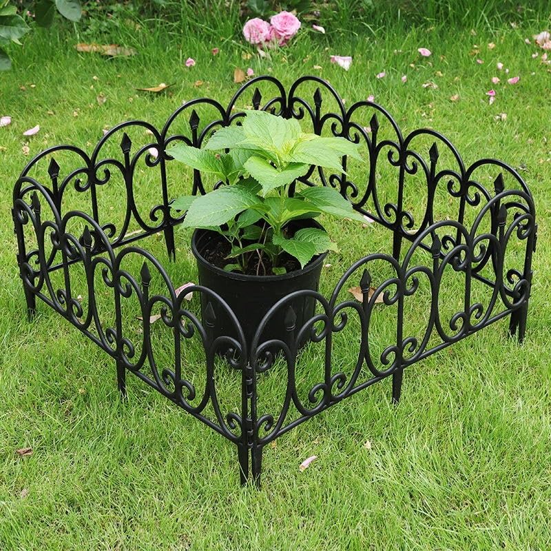 4/5 Pannelli Recinzione da Giardino in Plastica, Design ad Arco(Black 3pieces)