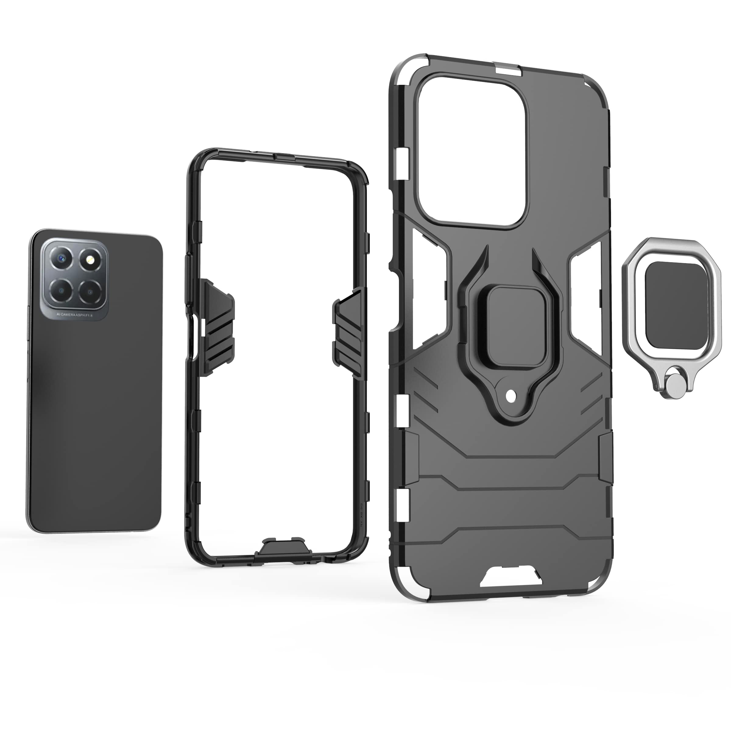 FTRONGRT Honor X9a Cover, Hybrid Dual Layer TPU+PC Custodia, Durevole