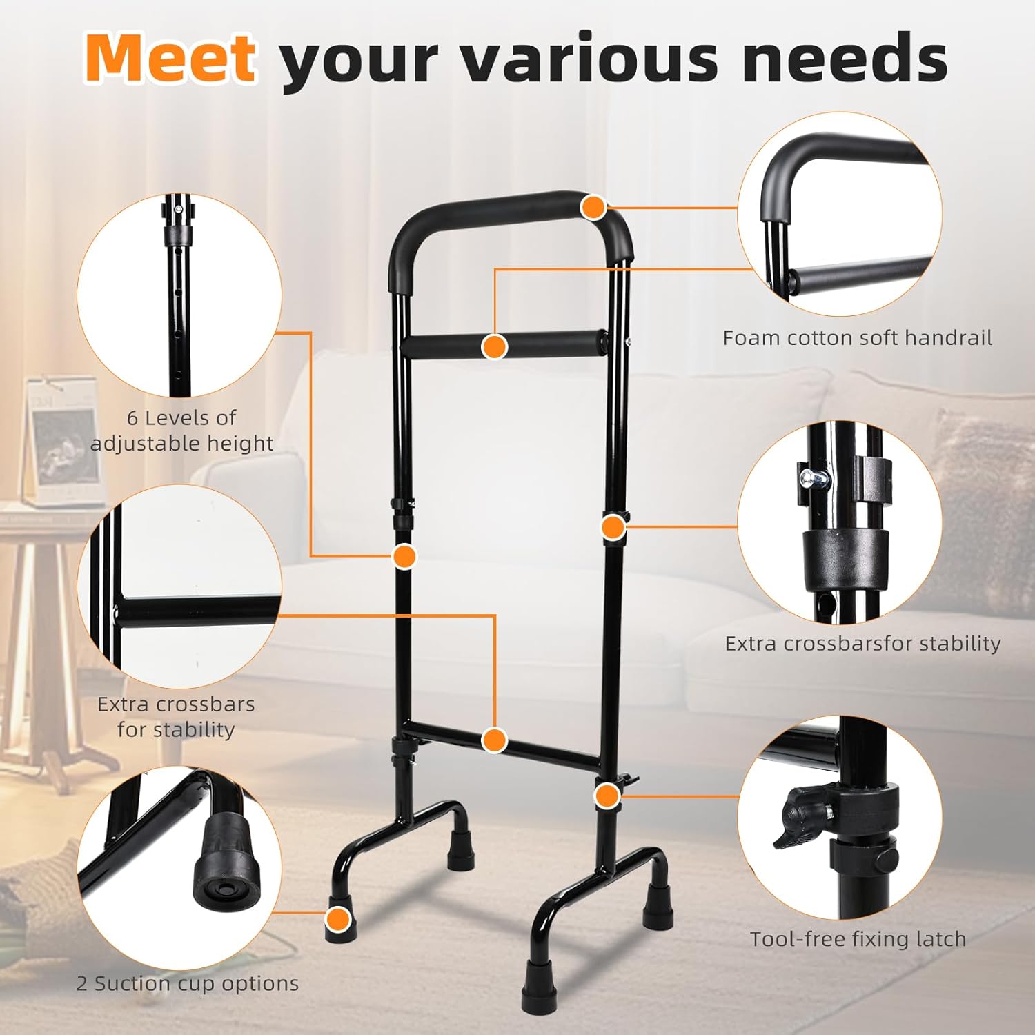 Couch Stand Assist - Advanced Support Device and Support Tool for Ankle and Knee Surgery Recovery - Safe Independent Standing and Rehabilitation Support System