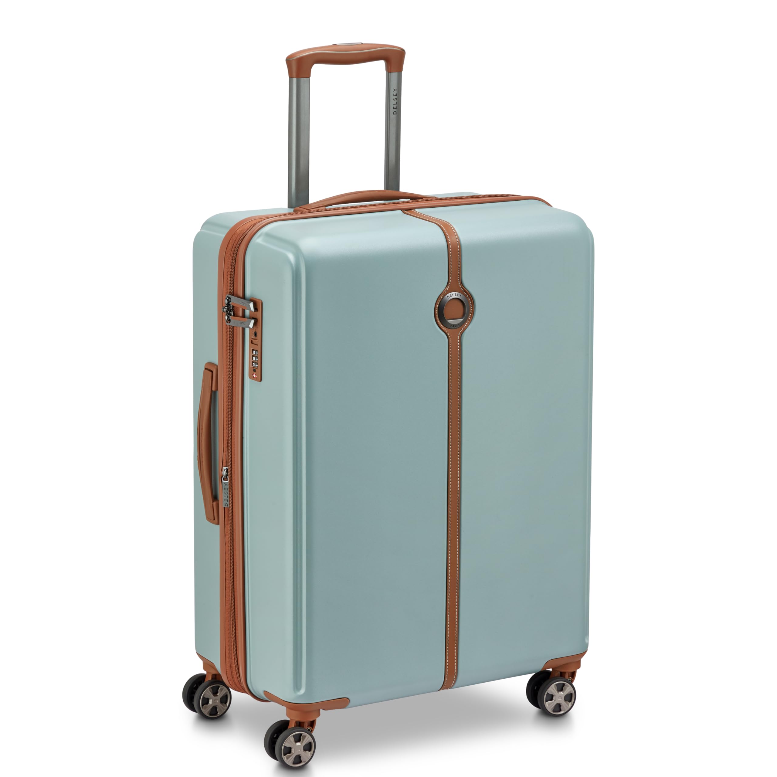 delsey paris Bianca 66 cms Medium Check-in ABS/Polycarbonate Hard Sided 8 Wheels and Expandable Spinner Suitcase/Trolley Bag for Travel with TSA Lock- Sage Green-picture-35