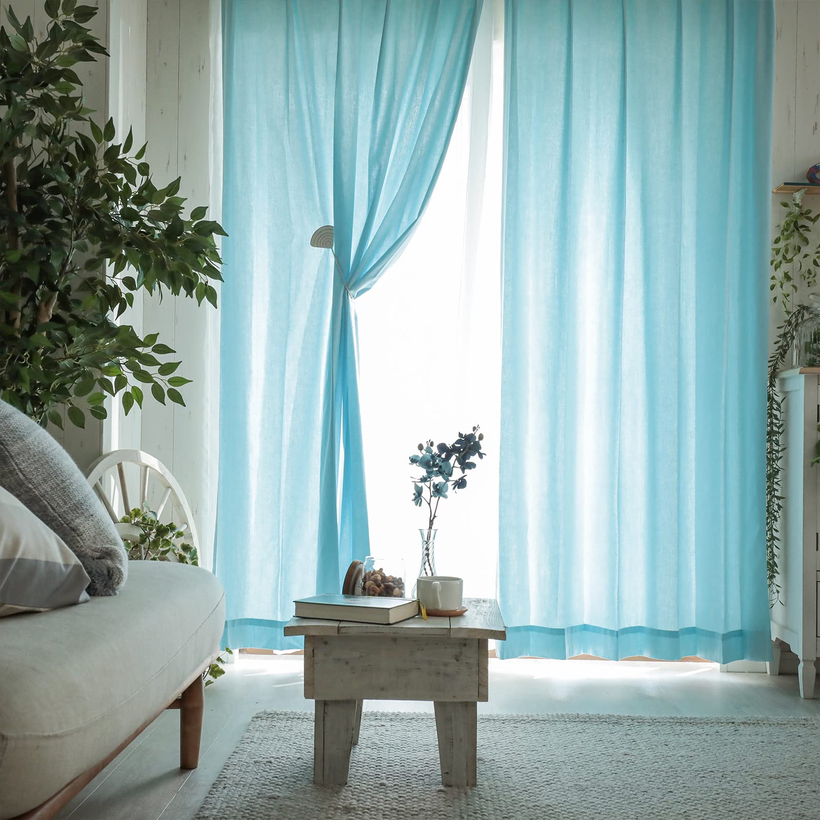 Amazon｜グラムスタイル カーテン リネン 麻混 非遮光 天然素材 【24色