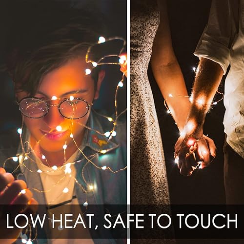 Miniatura 7 de Guirnalda de luces estrelladas, 3 modos, luces de luciérnaga de Navidad con temporizador, 20 micro LED en 7.2 pies6.6 ft, alambre de cobre plateado,