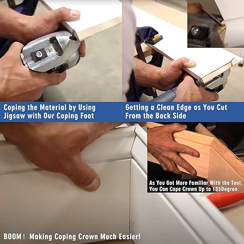 Miniatura 3 de Pie de afrontamiento para sierras de calar, herramienta de carpintería de alta eficiencia compatible con la mayoría de sierras de calar