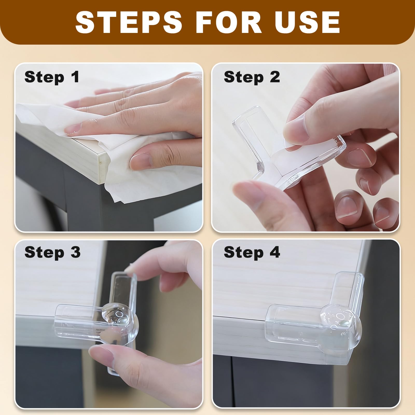 Baby Corner Protectors 12 Pack Transparent Silicone Air Cushion L-Shape Corner Protectors for Kids for Furniture Safety - Image 3