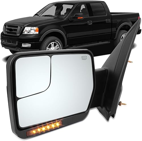 Miniatura 23 de OCPTY Espejo de remolque para 2007 2008 2009 2010 2011 2012 2013 2014 para Ford para camioneta F-150 Pickup Camión Remolque Espejos Par Par Potencia