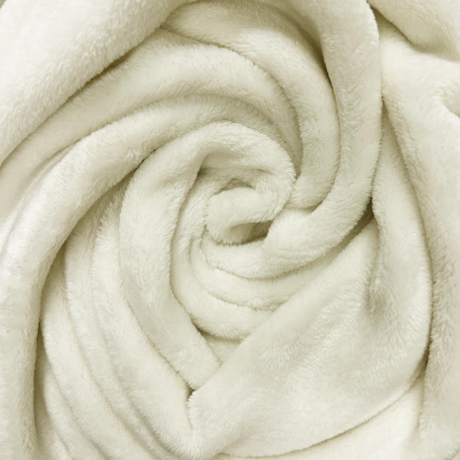 Crs Fur Fabrics Natural Plush Cuddle Fleece Fabric Material Ivory 1/2Mtr