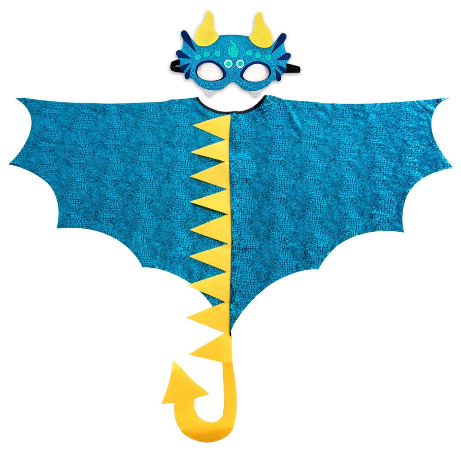 Mantellina con Maschera per Occhi | Resistente All'usura, Costume da Dinosauro con Maschera, Regolabile, Travestimento, per Carnevale