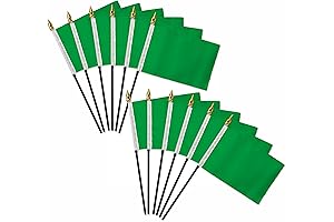Green 4x6in Solid Color Hand Flag