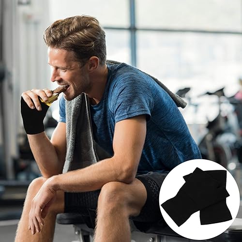 Miniatura 5 de 1 par de guantes de compresión de cobre, guantes de soporte de mano para muñeca y pulgar para mujeres y hombres, túnel carpiano, negro, S