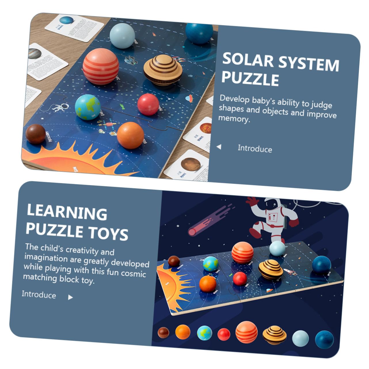 Puzzle Pianeti in Legno, Gioco Educativo per Bambini | Solare, Abbinamento Cognitivo, Adatto a Piccoli, Supporta Memoria, Logica Creatività
