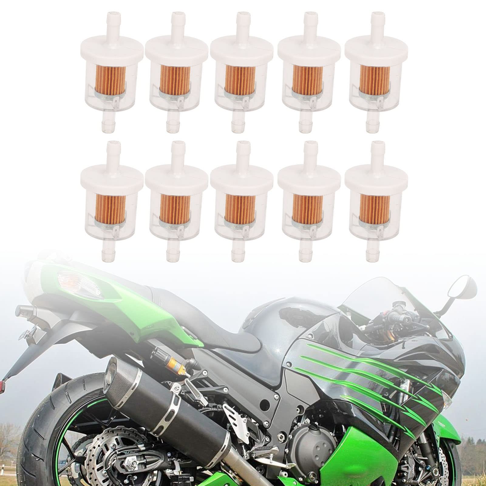 10 Piezas para Filtro de Combustible de Motor para Filtro de Combustible en línea para Piezas de cortadora de césped 49019 7001 para Fx481V Fx541V Fx600V Fx651V Fx691V Fx730V Fx751V Fx801V