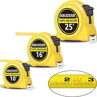Tape Measure,25 ft&16 ft&,Easy Read Measuring Tape Retractable with Fractions 1/8, Measurement Tape Self-Lock, Retractable, Easy to Read and Easy to Find! (Yellow, 10FT&16FT&25FT)
