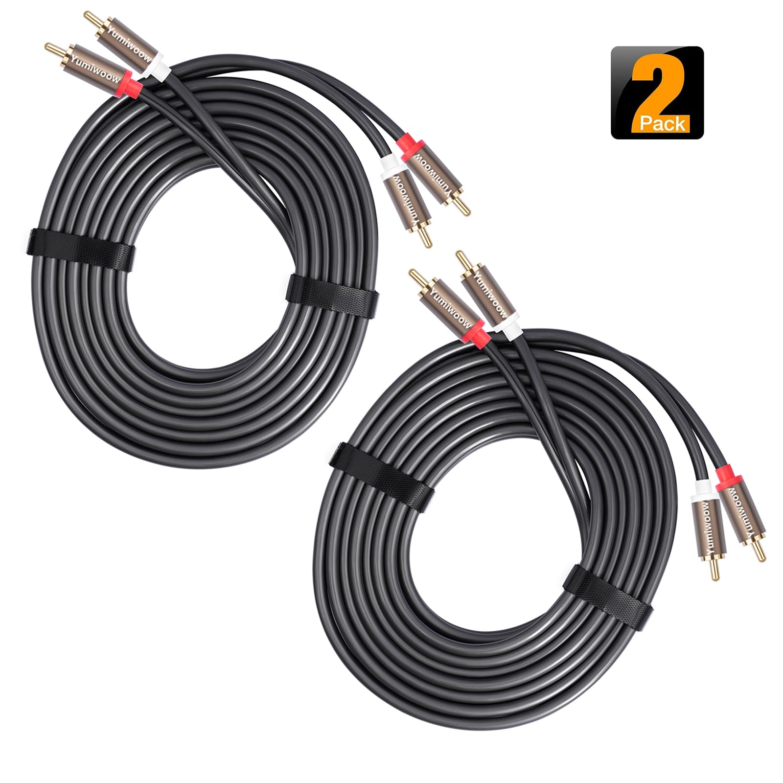 Amazon.com: Yumiwoow 2 Pack RCA Cables [Hi-Fi Sound, PVC Jacket