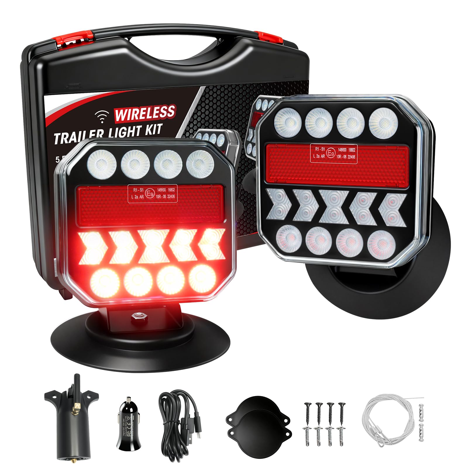 NeaLia 110° Rotatable Wireless Trailer Lights
