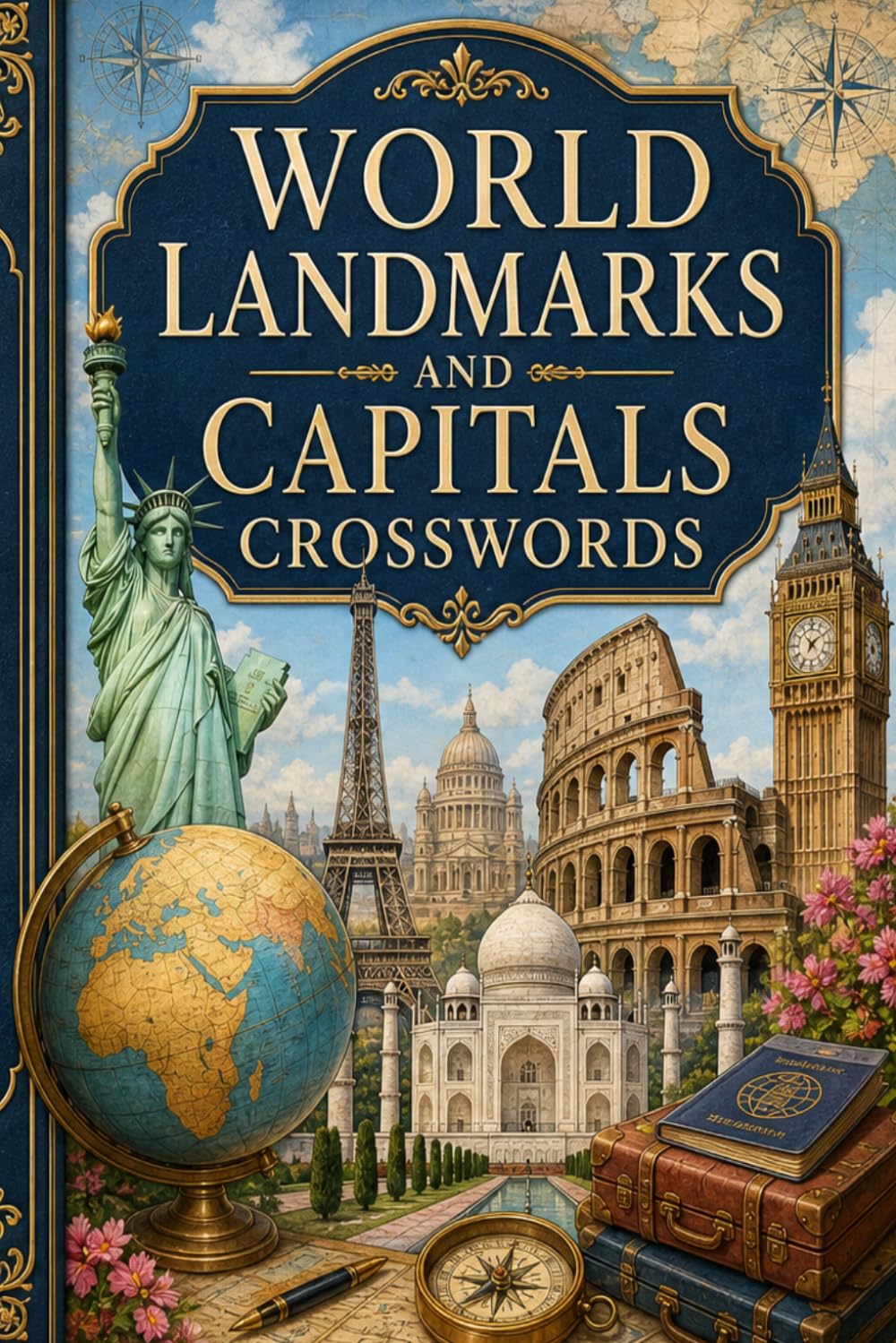 World Landmarks and Capitals Crosswords.: 60 Crossword Puzzles: 6x9 Inches, 120 Pages | 60 word search Puzzles | Solutions Included|
