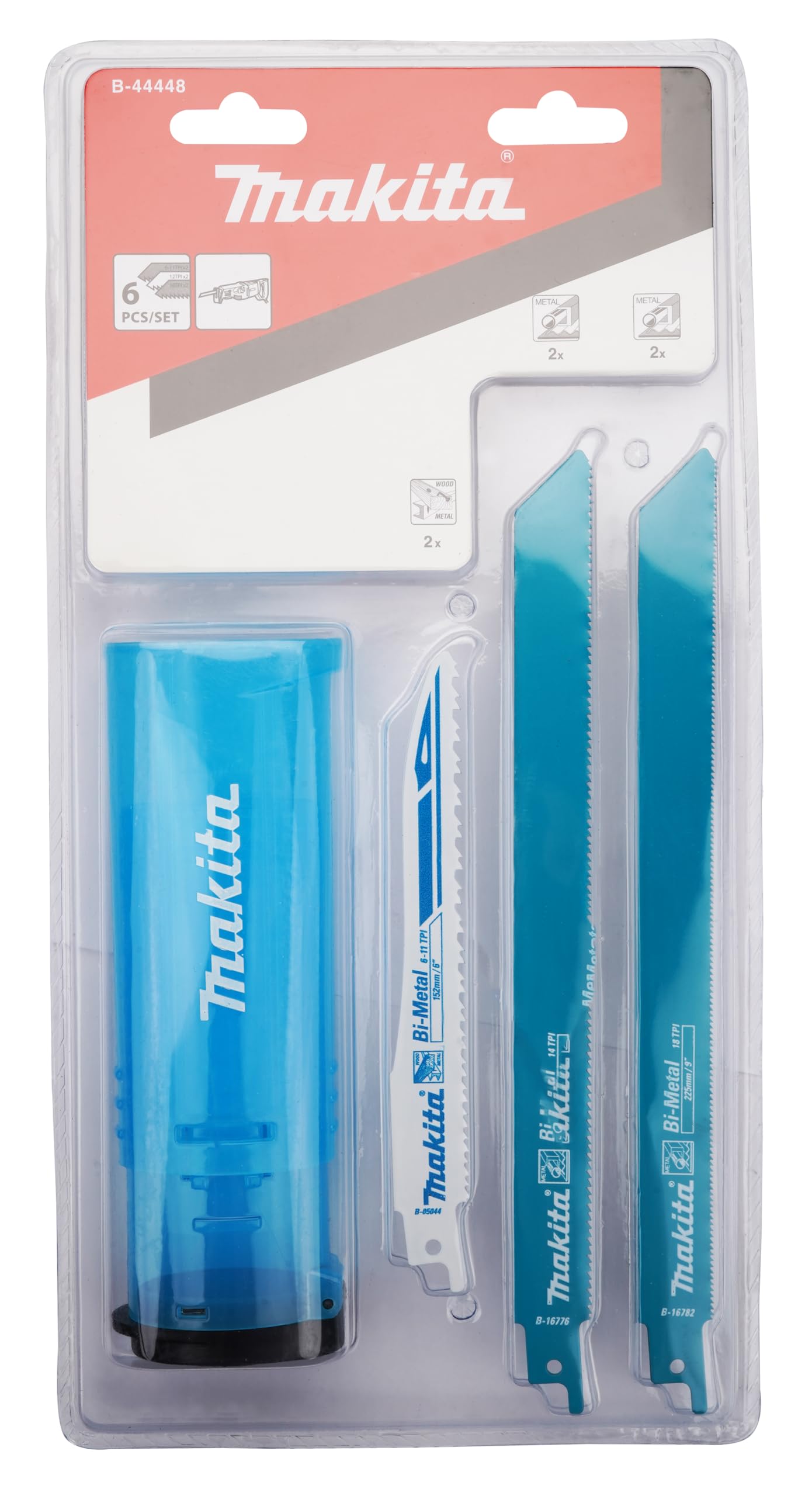 Estuche de sierras de sable Makita B-44448 6 unidades.