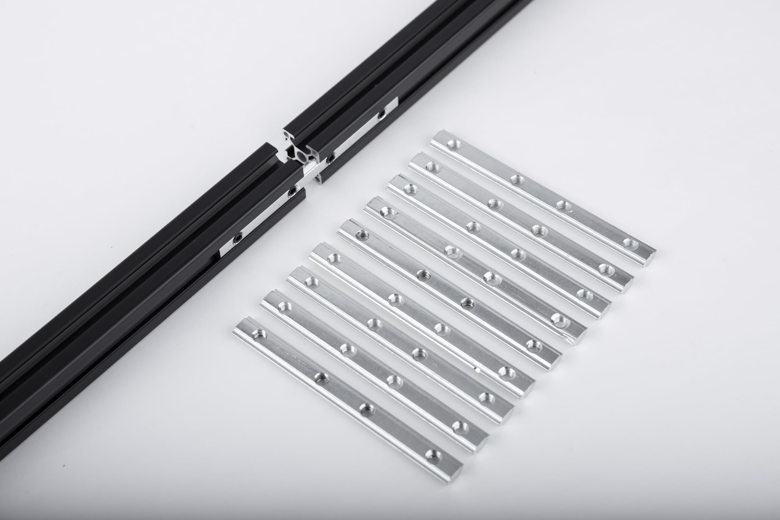 10 zestawów akcesoriów do profili aluminiowych serii 2020, wspornik złącza liniowego, 9,9 cm, odpowiedni do profili aluminiowych w kształcie litery T 6 mm