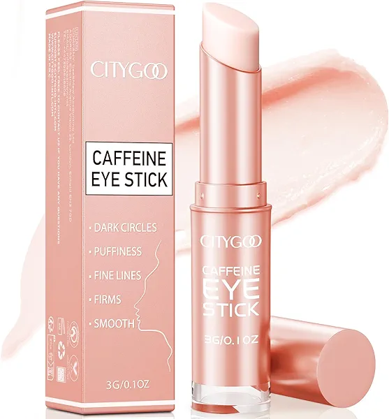 CITYGOO Caffeine Eye Cream Stick: Anti-Aging Firming & Moisturizing Balm for Dark Circles Puffiness & Eye Bags - Travel-friendly for Women (Caffeine Eye Cream, 1pcs)