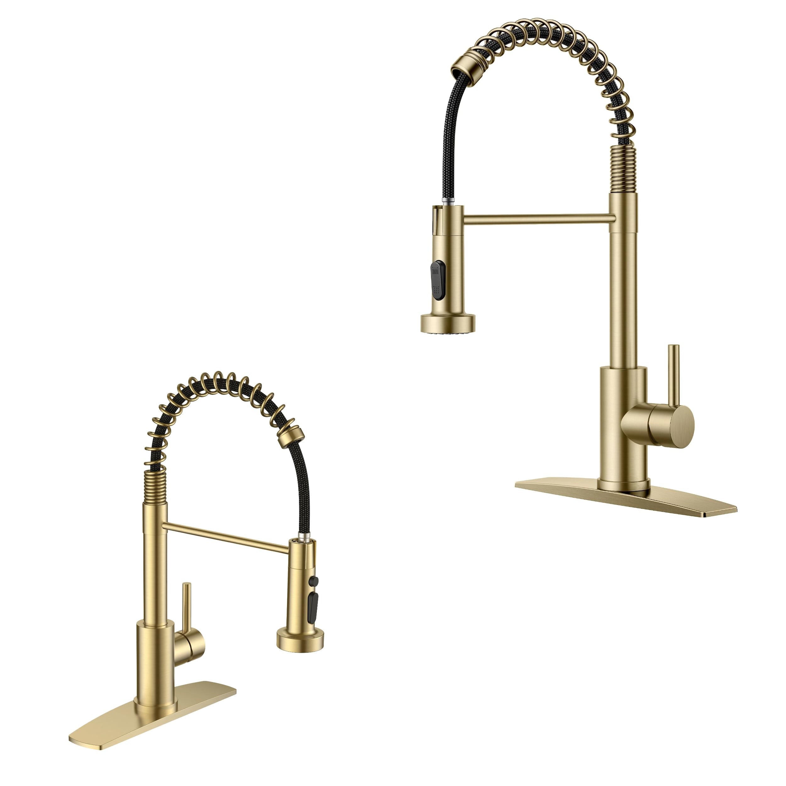 Jnfidosr Gold Kitchen Faucet With Pull Down Sprayer And Kitchen Sink Faucet With Sprayer For Laundry Bar Rv Camper
